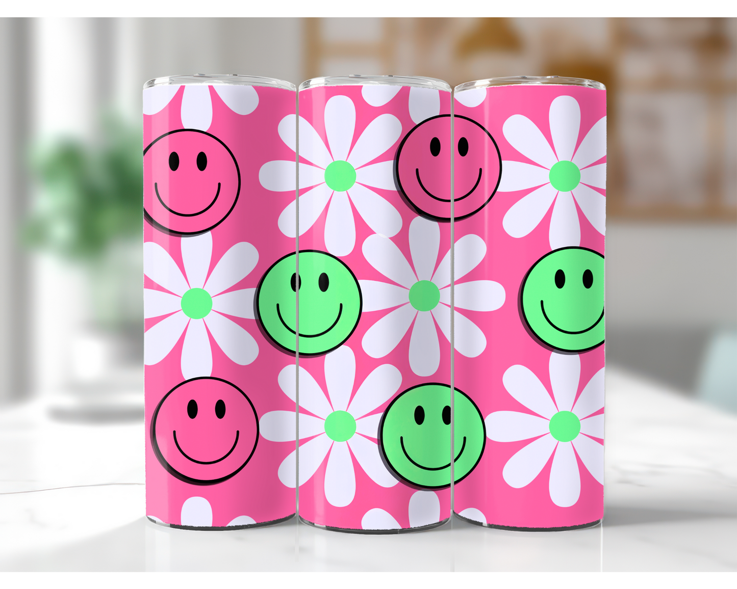 Spring Smiley Face Tumbler