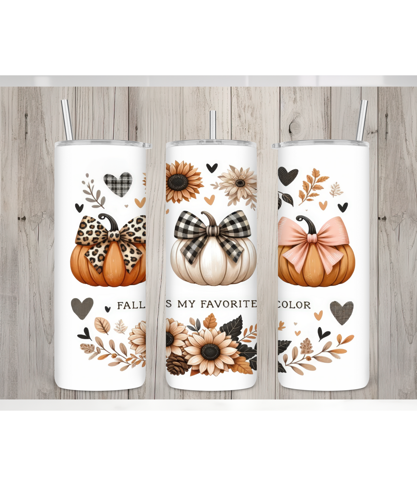 Fall is my favorite color 20oz skinny tumbler with lid and straw