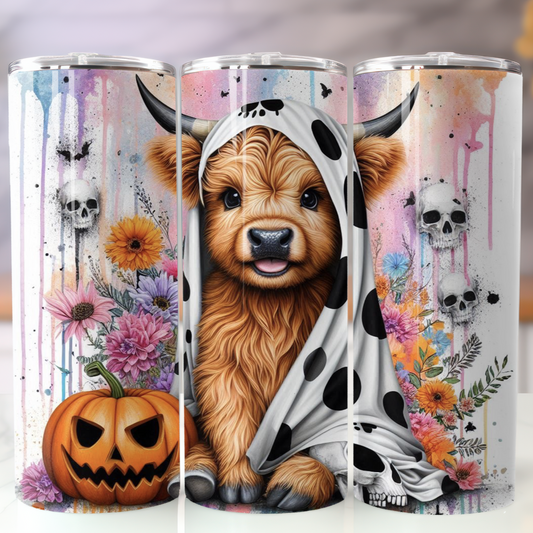 Cute Highland Cow Halloween Tumbler