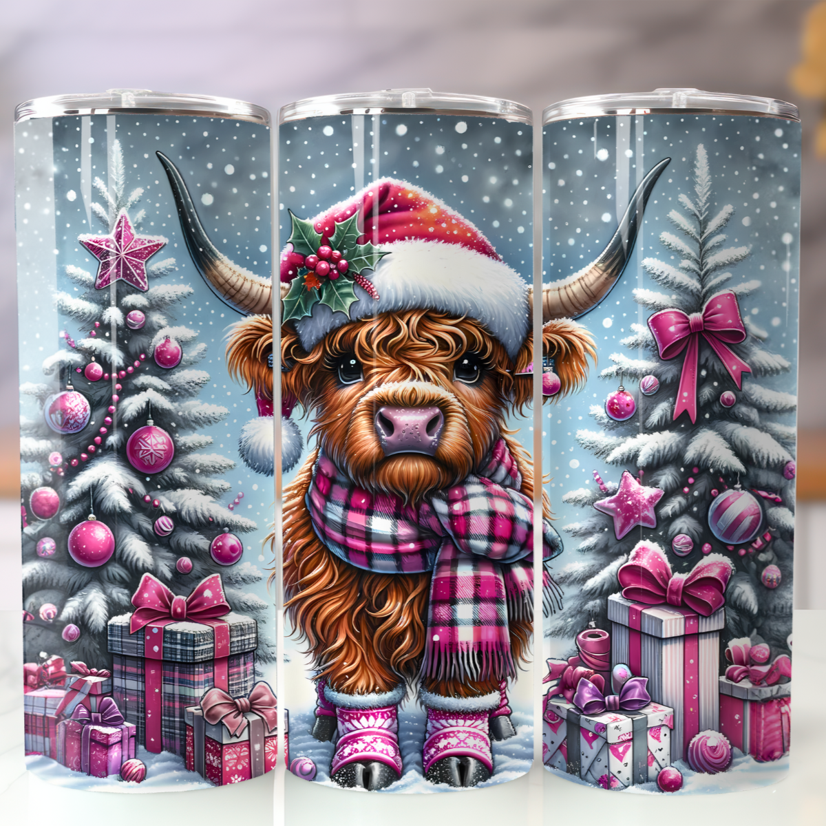 Highland Cow Christmas Tumbler