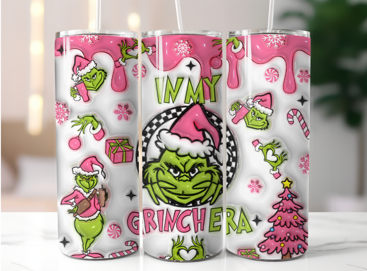 Its my Grinch Era Pink Christmas Tumbler