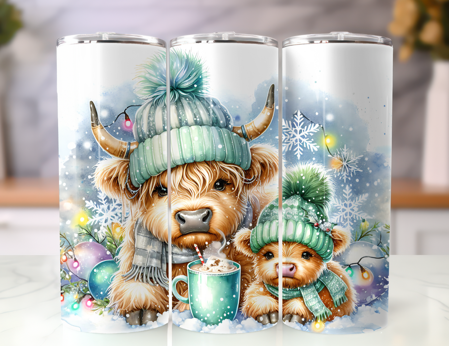 Highland Cows Christmas Tumbler