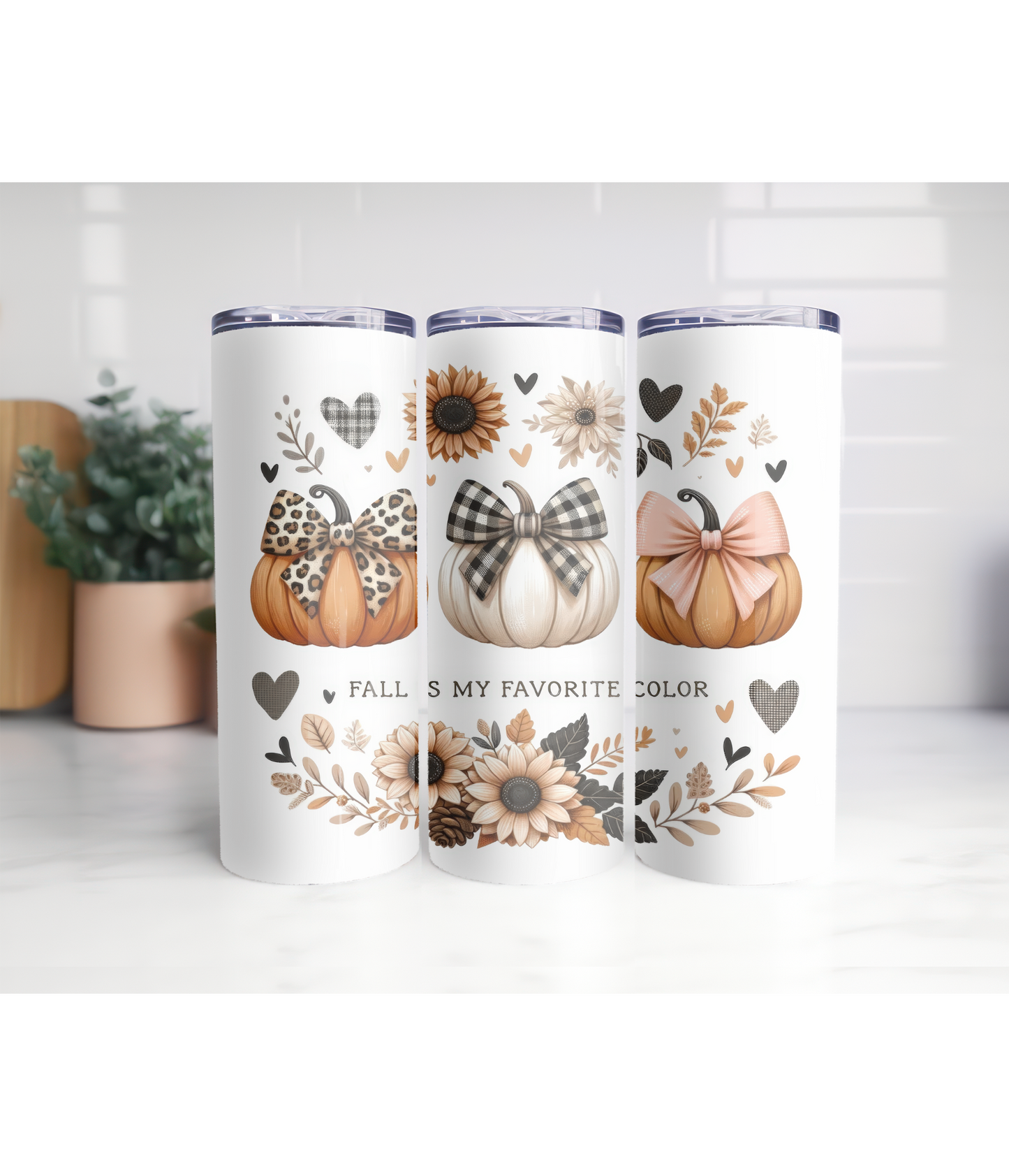 Fall is my favorite color 20oz skinny tumbler with lid and straw