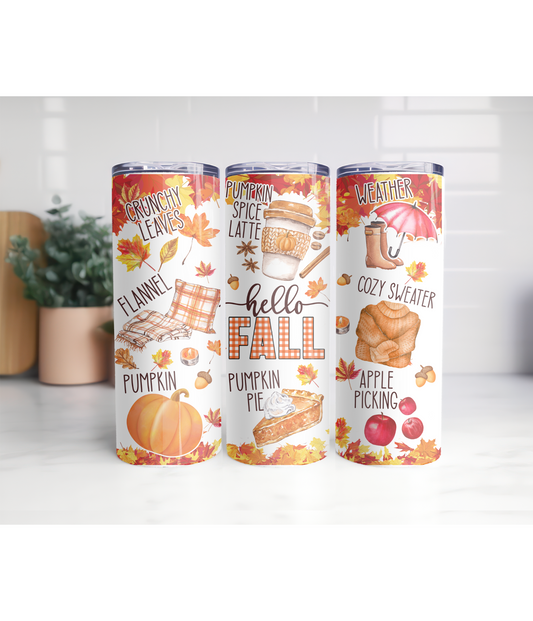 Hello Fall 20oz skinny tumbler