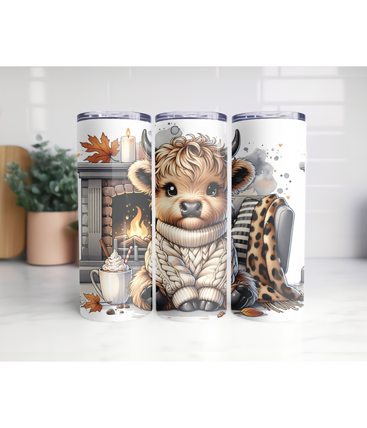Highland Cow Cozy 20oz skinny tumbler
