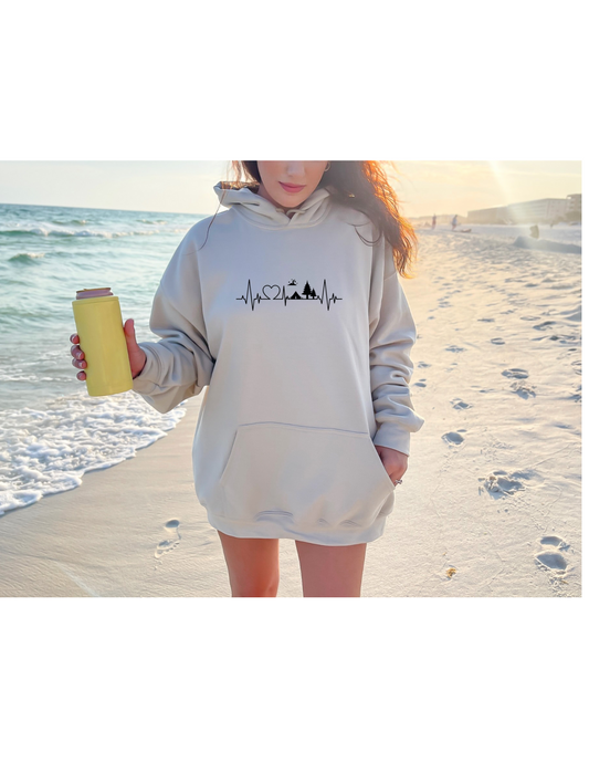 Camping Heartbeat Hoodie