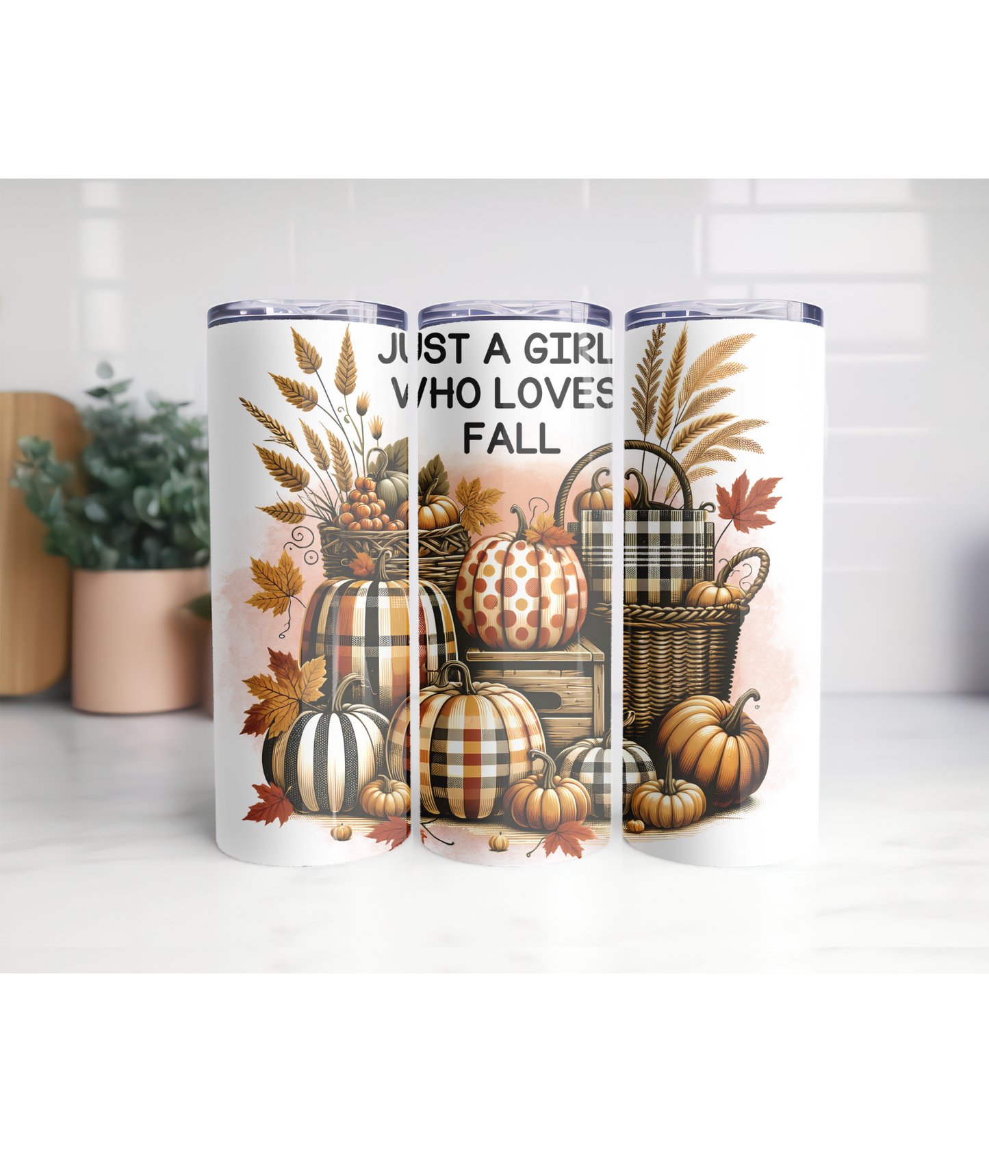 Just a girl who loves fall 20oz skinny tumbler