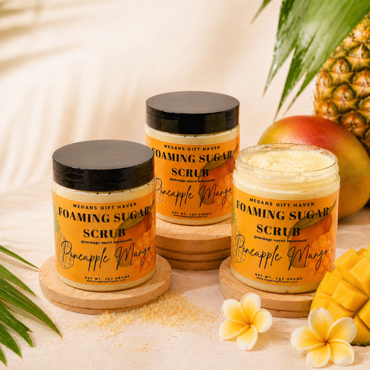 Pineapple Mango scented foaming sugar scrub