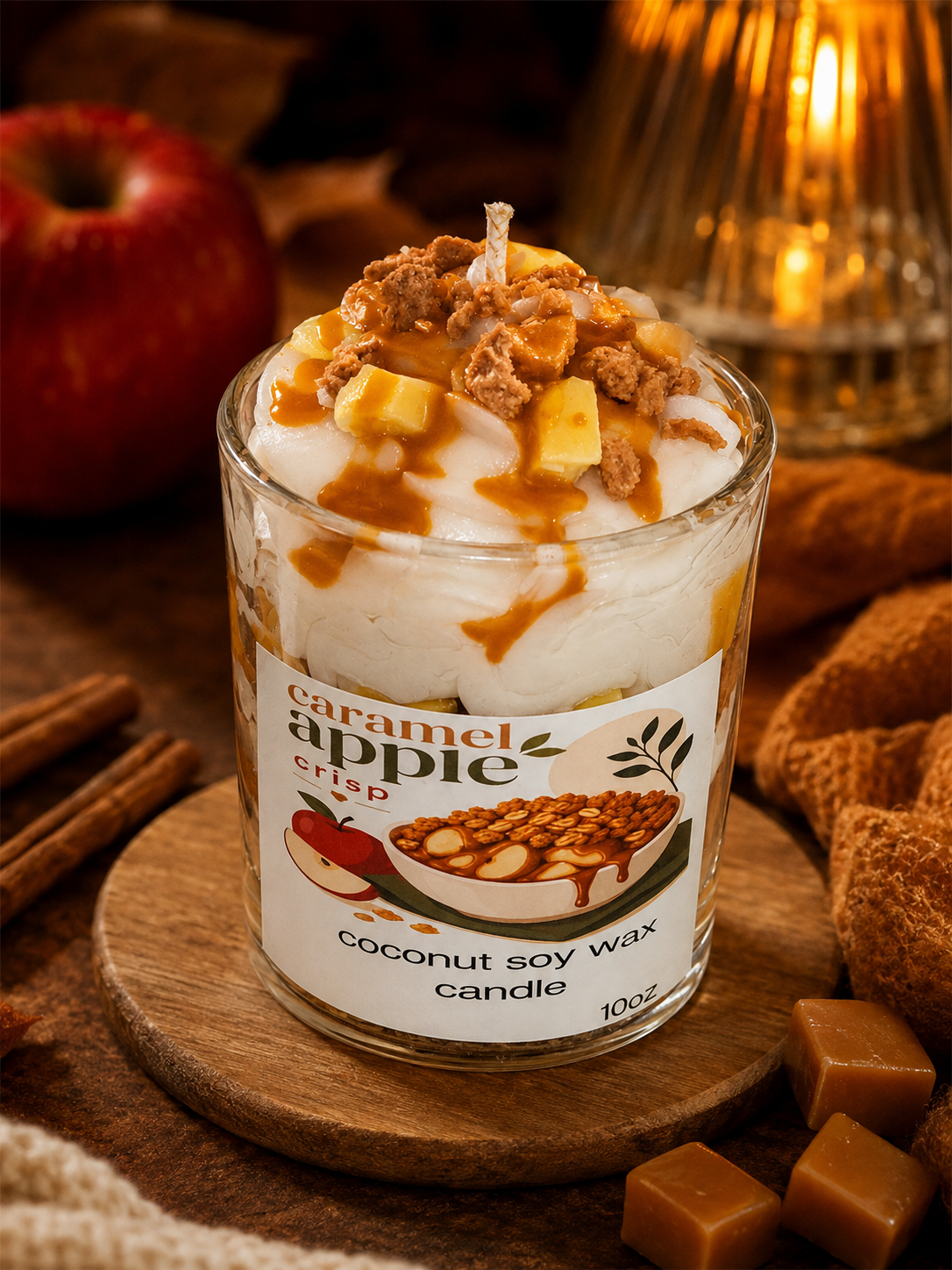 Caramel apple crisp candle