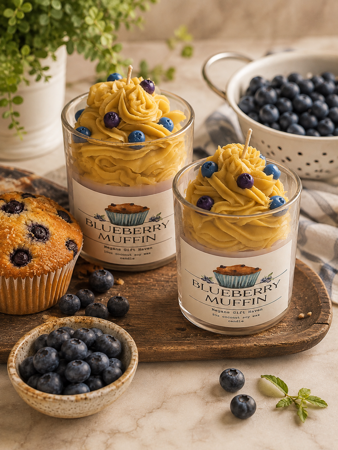 Blueberry Muffin Scented coconut soy wax candle