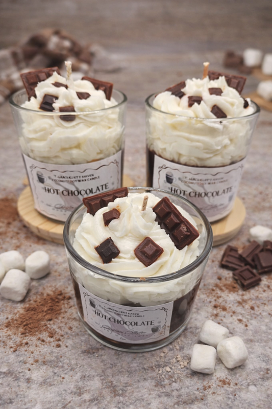 Hot chocolate scented coconut soy wax candle