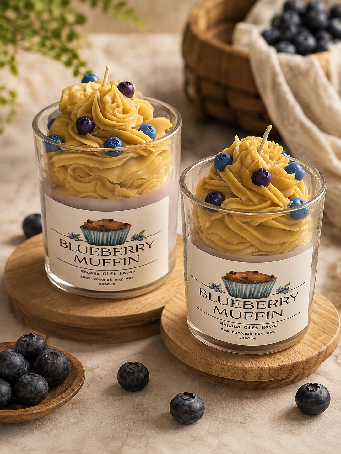 Blueberry Muffin Scented coconut soy wax candle