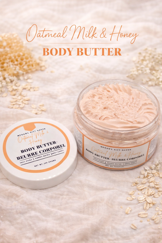 Oatmeal milk and honey scented body butter