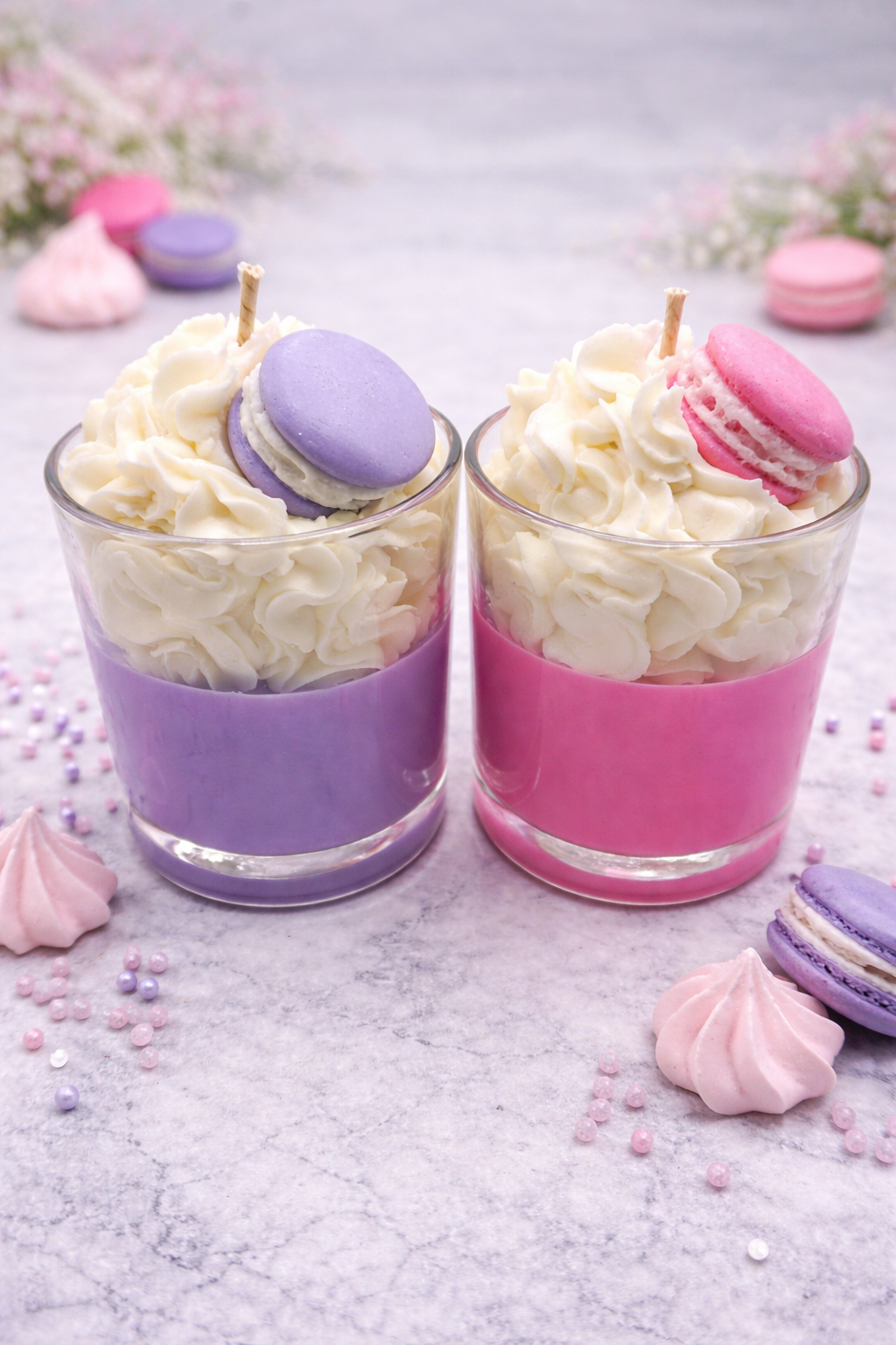 Macaron scented coconut soy wax candle