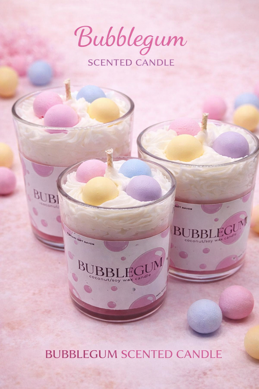 Bubblegum Scented coconut soy wax candle