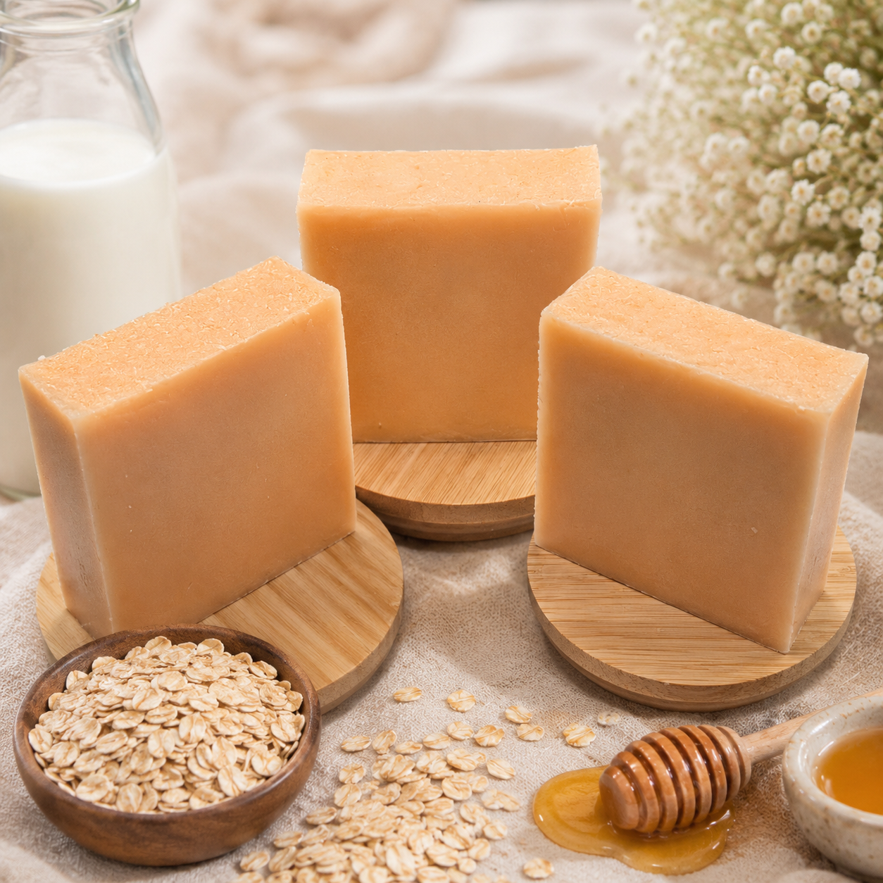 Oatmeal Milk and Honey Scented soap bar