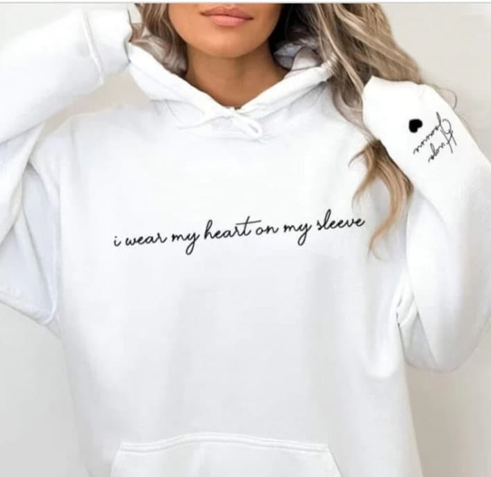 I wear my heart on my sleeve hoodie