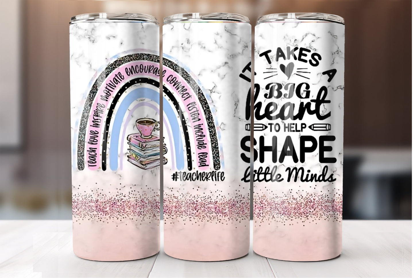 It takes a big heart to help shape little minds teacher tumbler