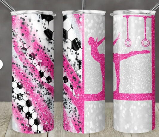 Soccer and Gymnastics mom tumbler