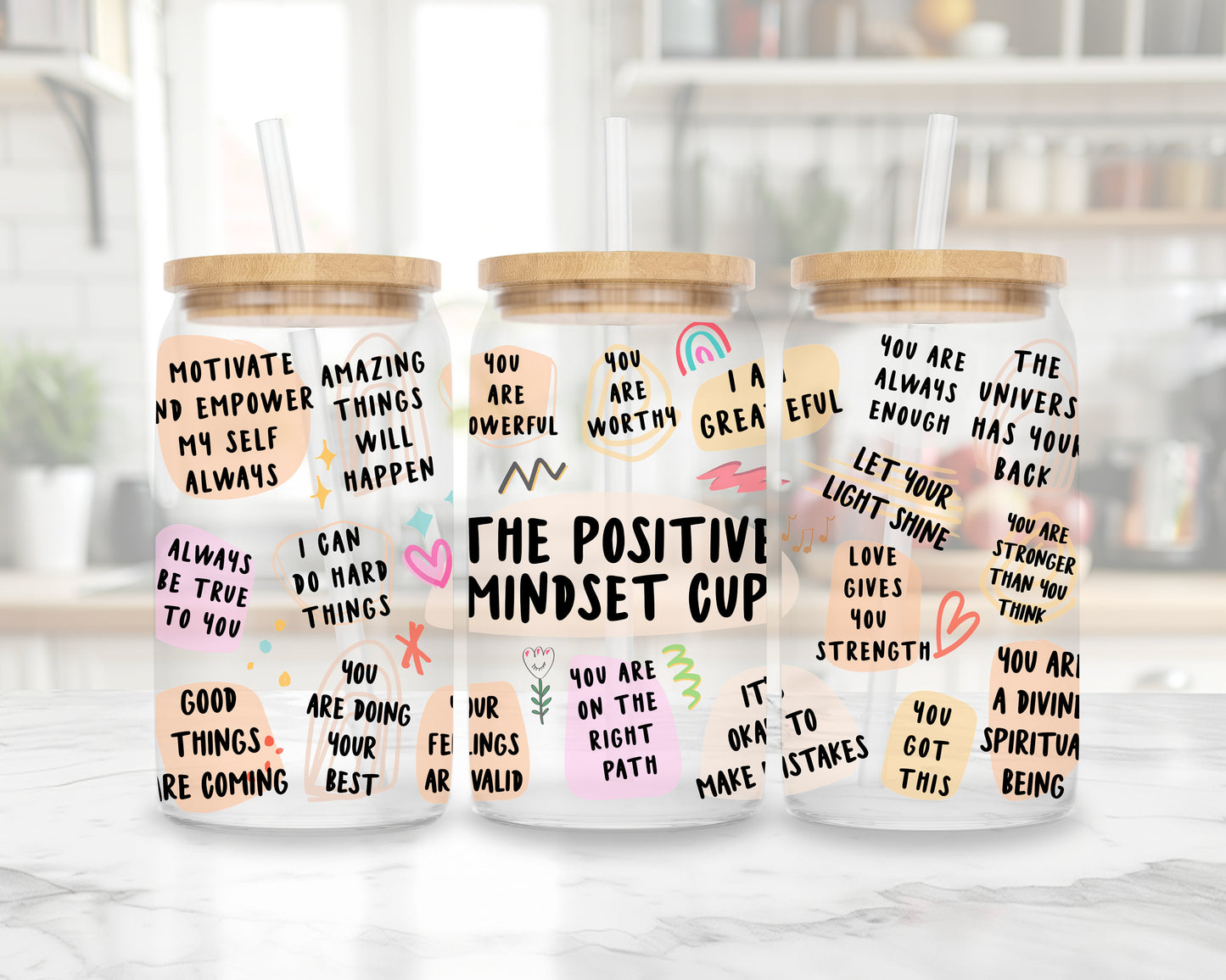 The Positive Mindset Cup beer can glass